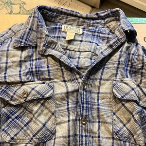 Duluth Trading Co. Blue Plaid Flannel Shirt